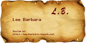 Lee Barbara névjegykártya